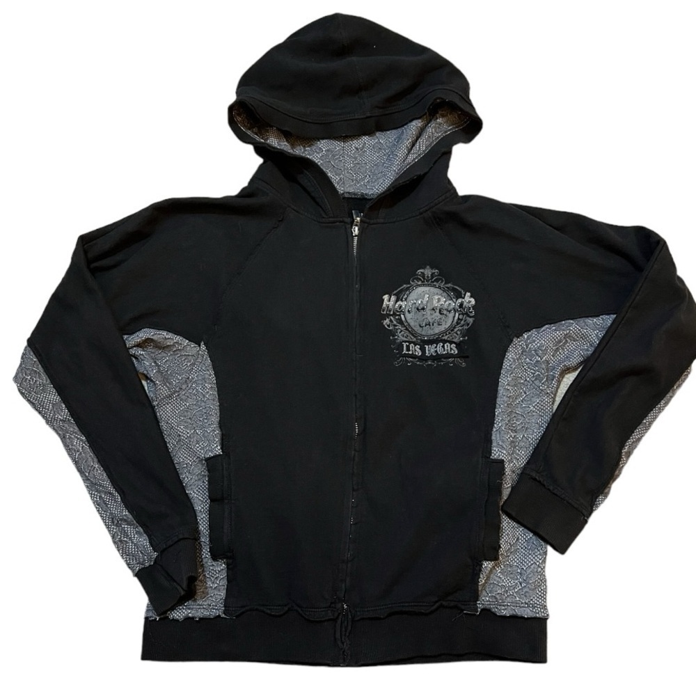 Hard Rock Cafe Las Vegas Full Zip Hooded Lightweight Jacket Size XS C637UHJ63